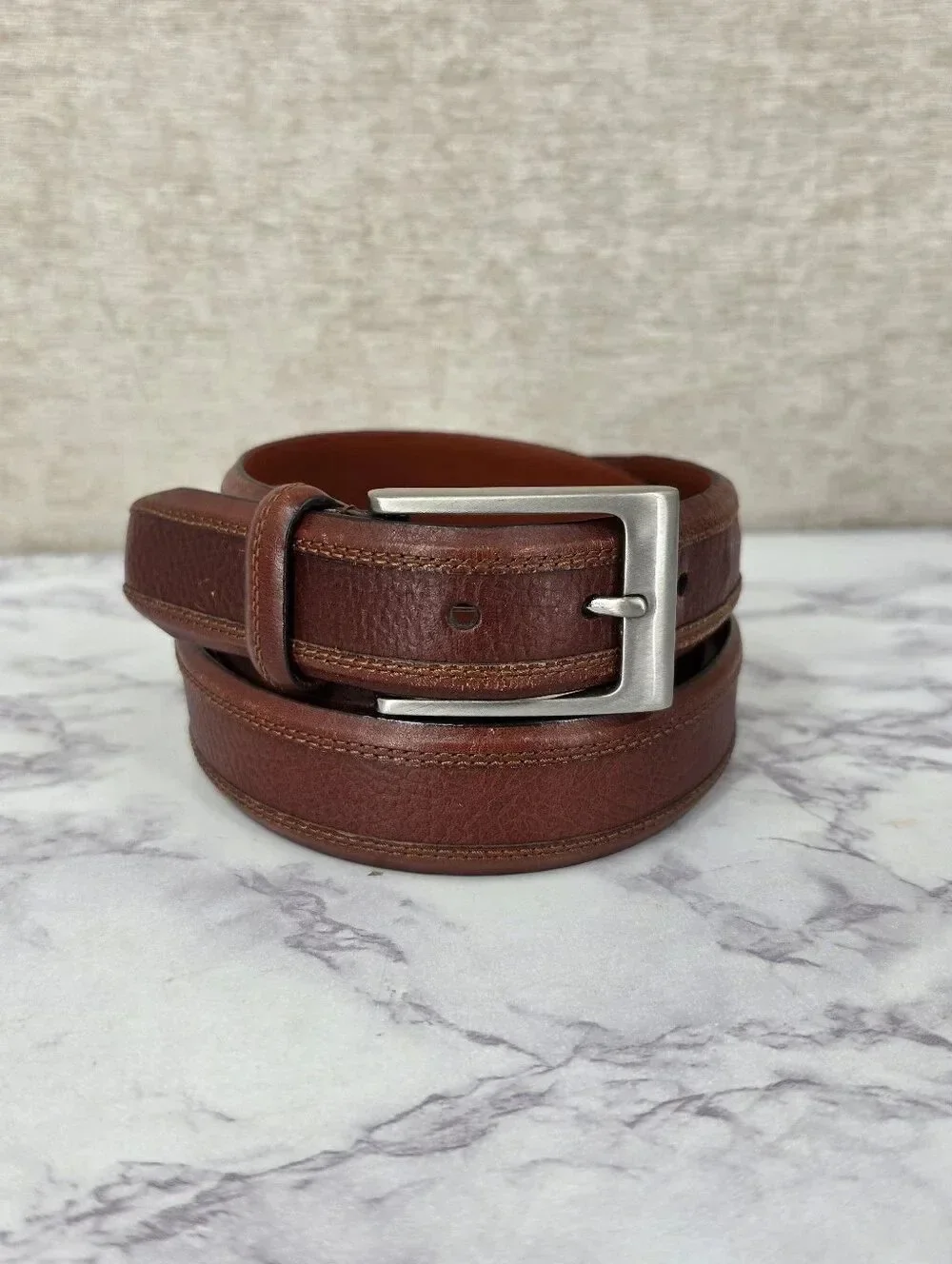 Cremieux Men's Brown Leather Belt - Classic Casual Style Size 44